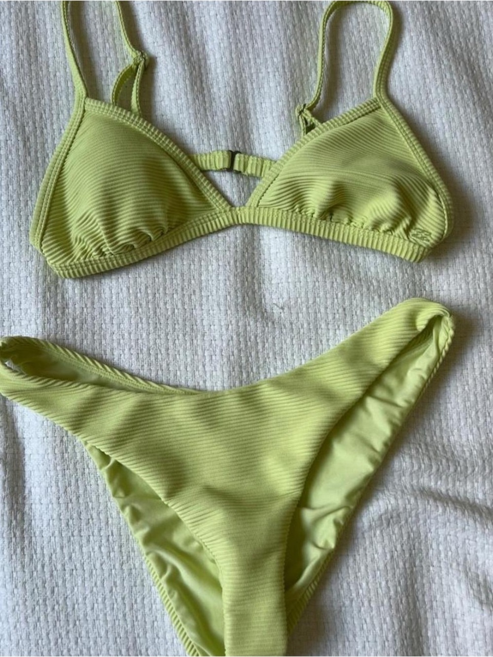 Billabong Lime Ribbed Triangle Bikini Set